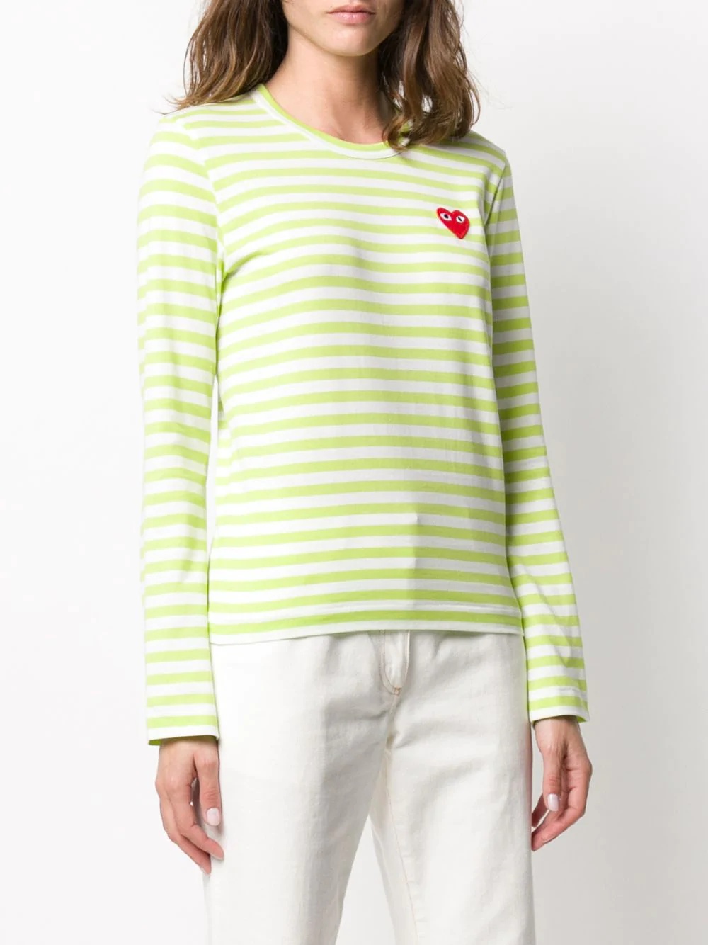 heart print striped T-shirt - 3