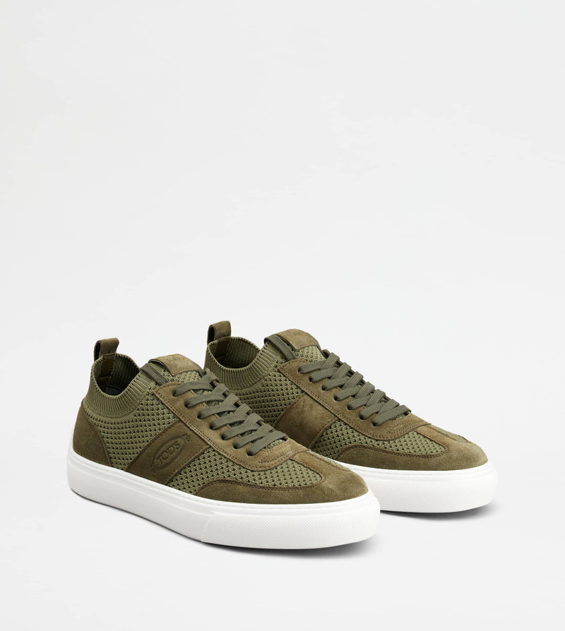 TOD'S SNEAKERS IN FABRIC AND SUEDE - GREEN 3