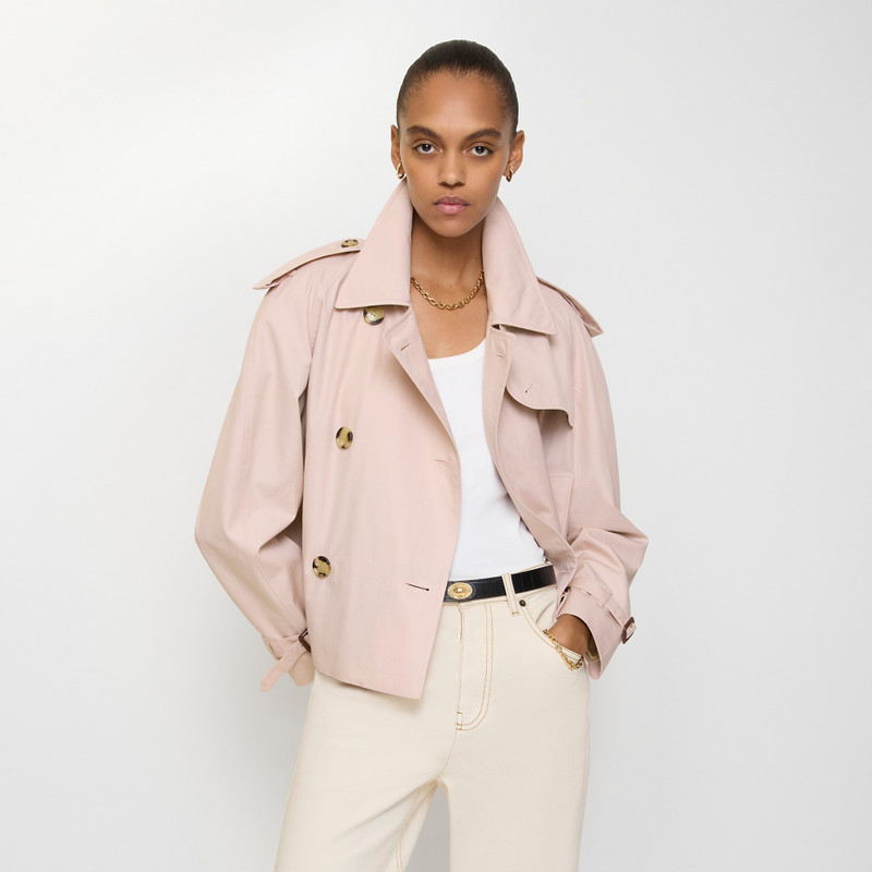 Burberry Cropped Tropical Gabardine Mayfair Trench Jacket outlook