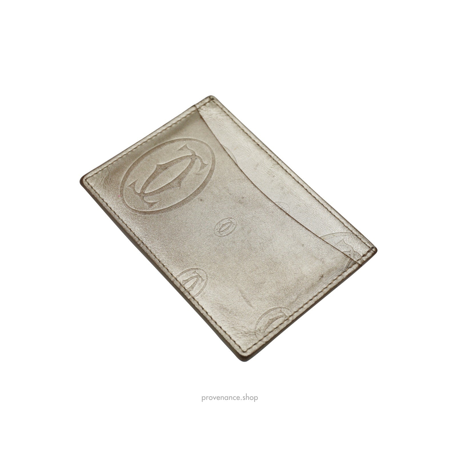 Cartier Card Holder Wallet - Gold Leather - 5