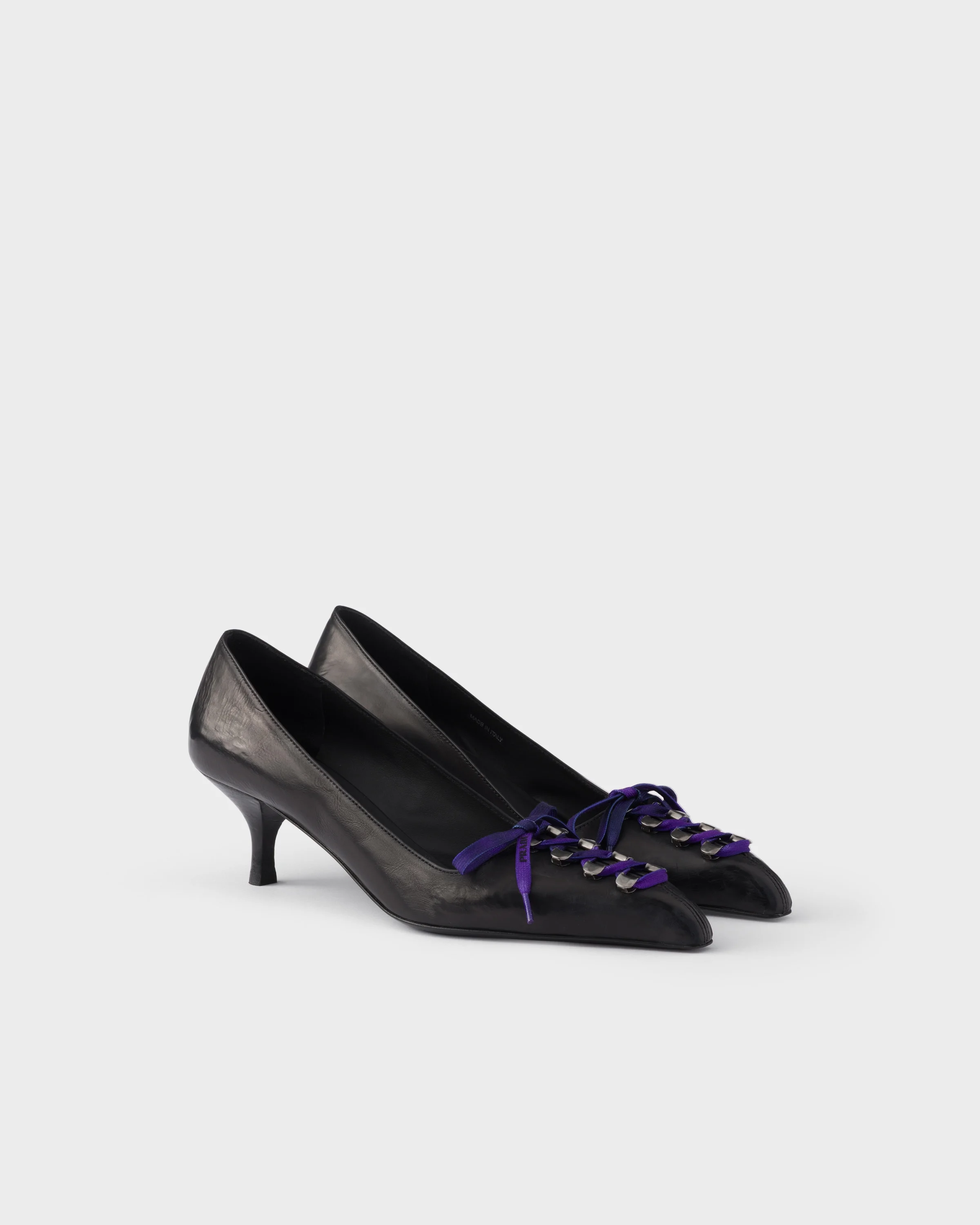 Antiqued leather pumps - 1