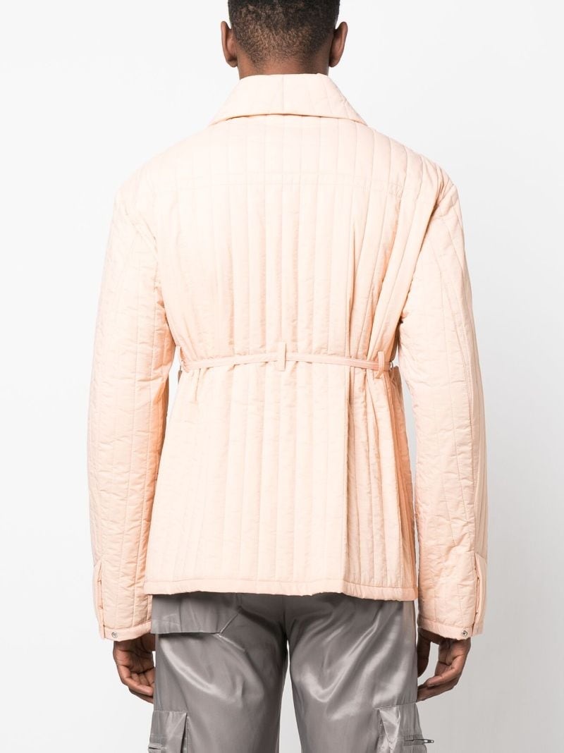 tied-waist quilted jacket - 4