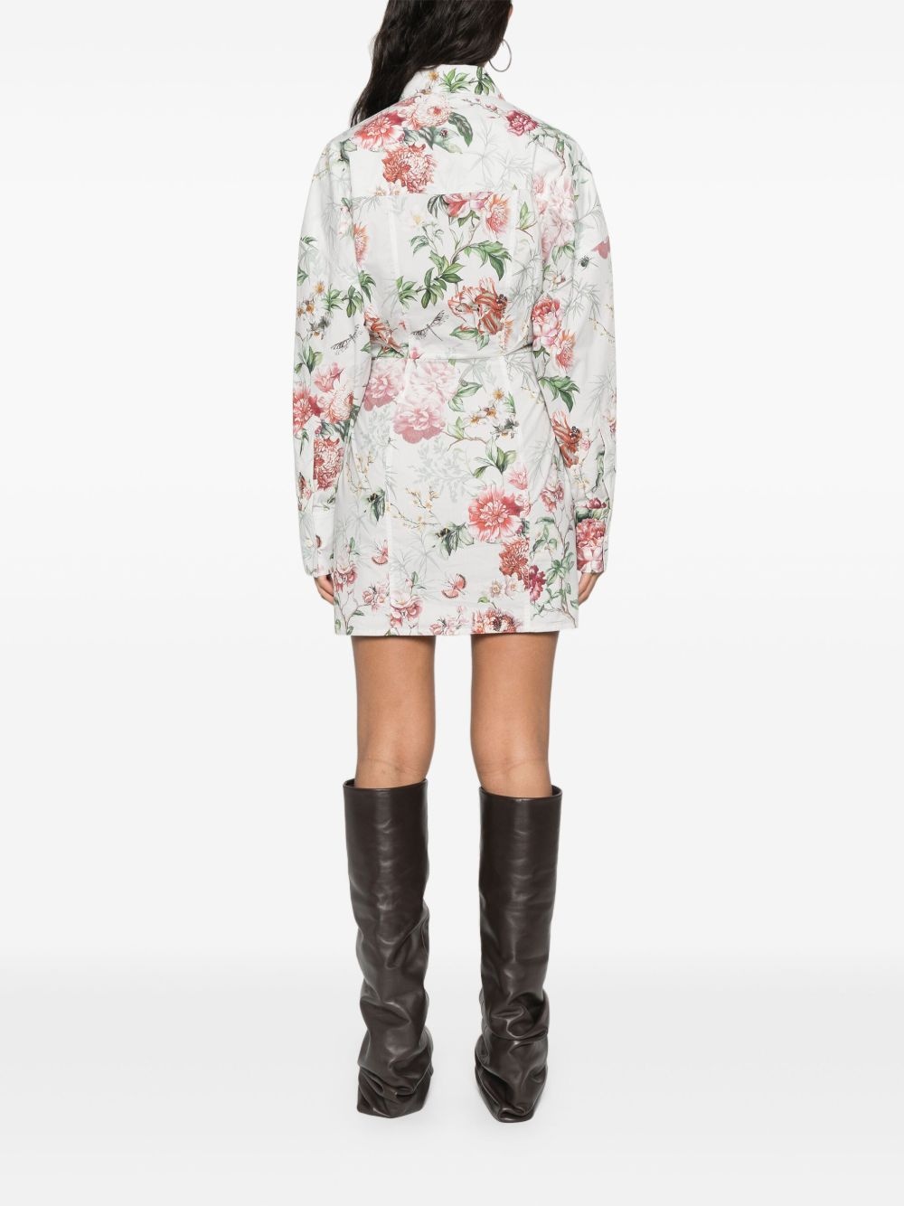 floral-print mini dress - 4