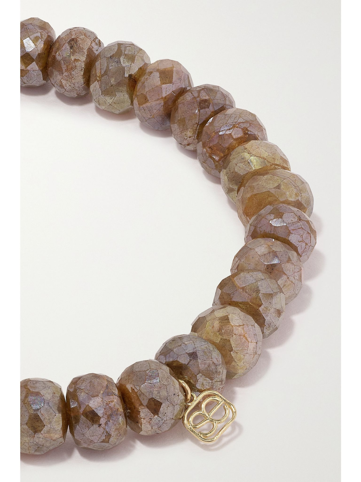 Tiny Feather 14-karat gold, labradorite and diamond bracelet Brown - 3