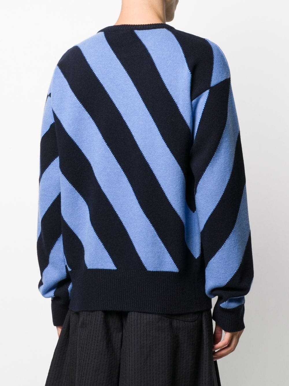 diagonal stripe knit jumper - 4