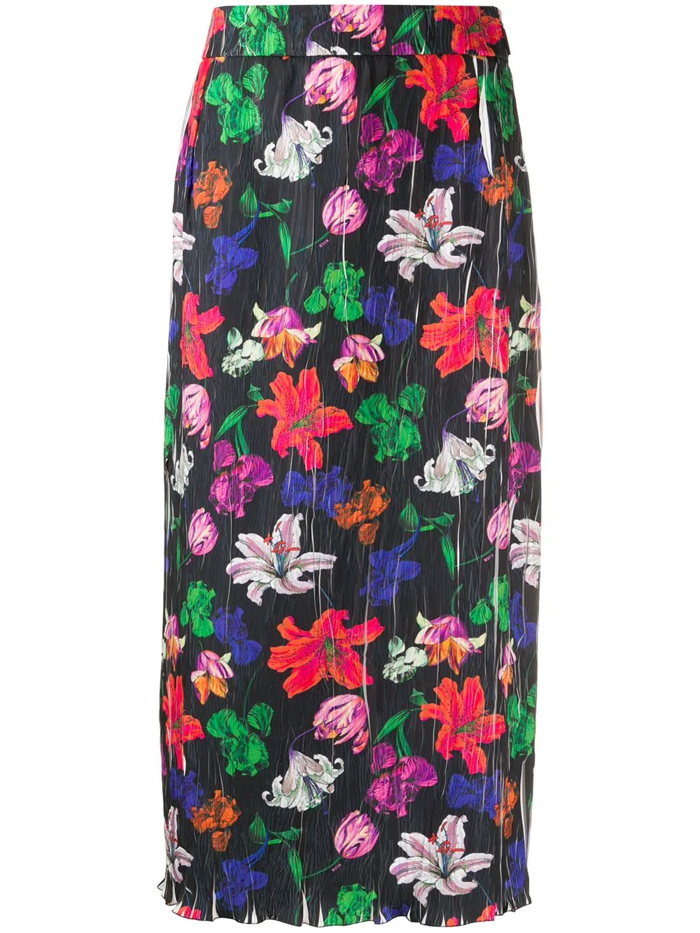 floral-print midi skirt - 1