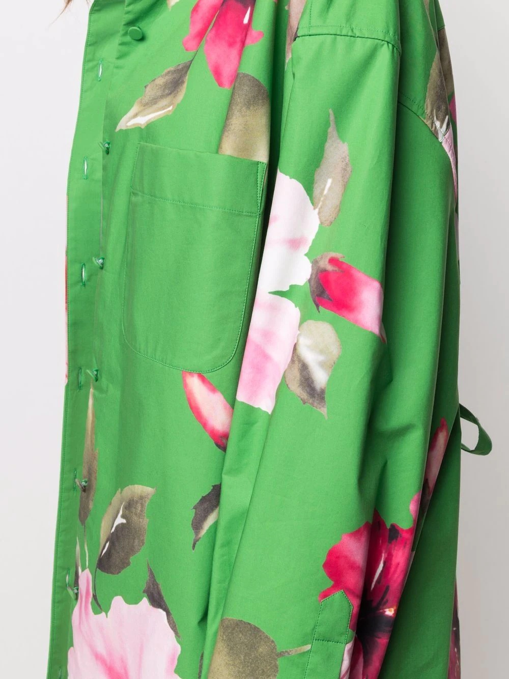 flower-print peacoat - 5