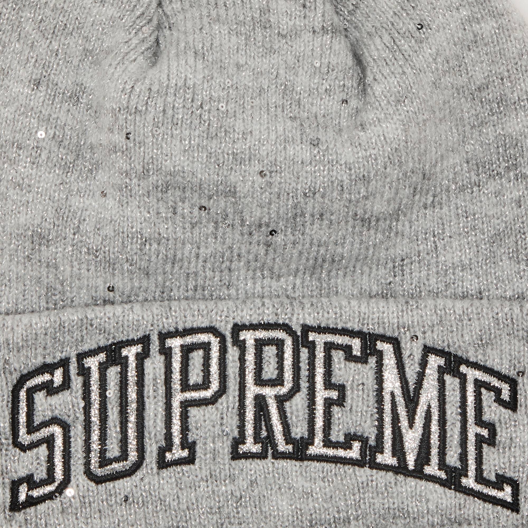 Supreme x New Era Metallic Arc Beanie 'Grey' - 3