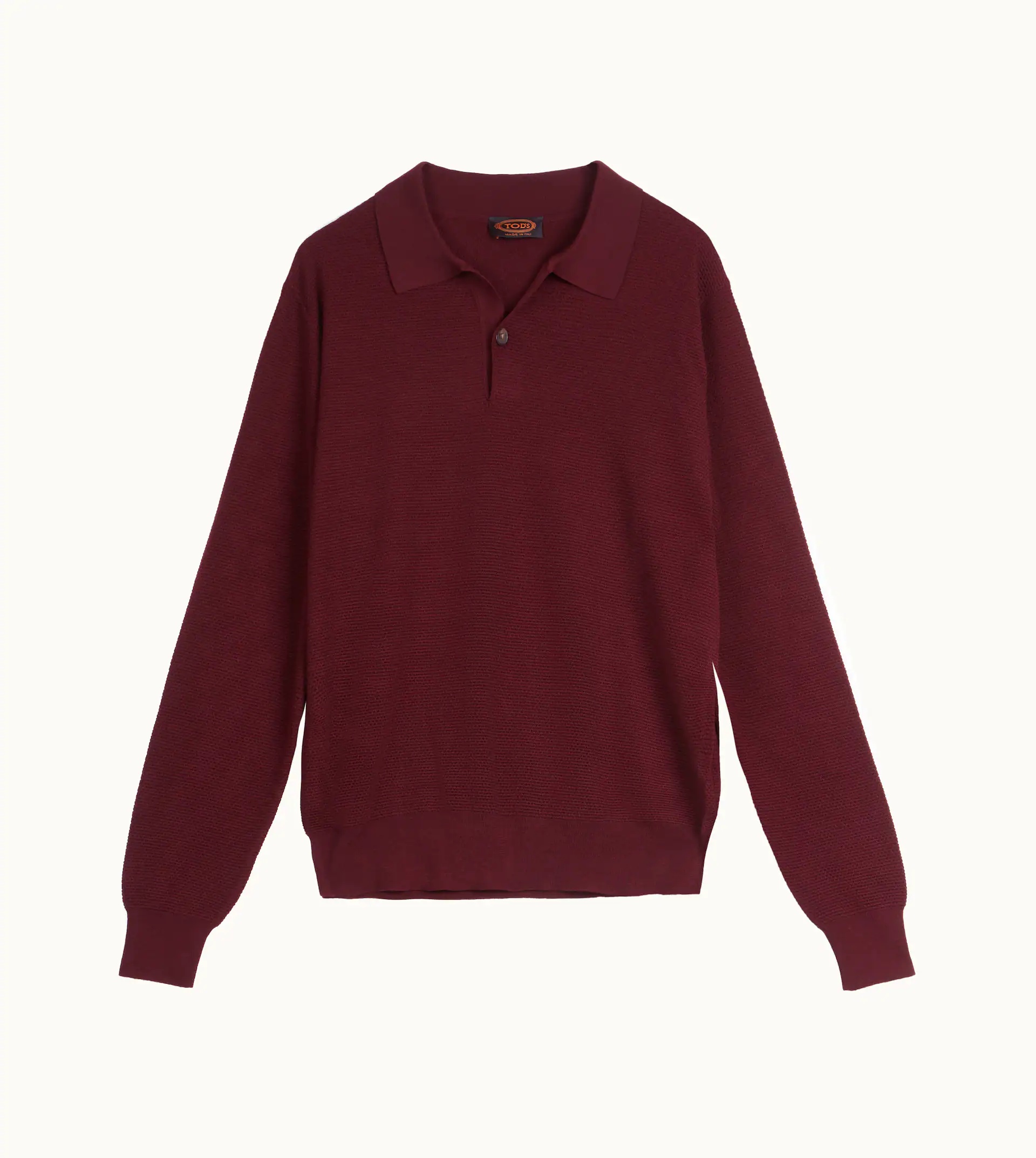 POLO IN WOOL - BURGUNDY - 1