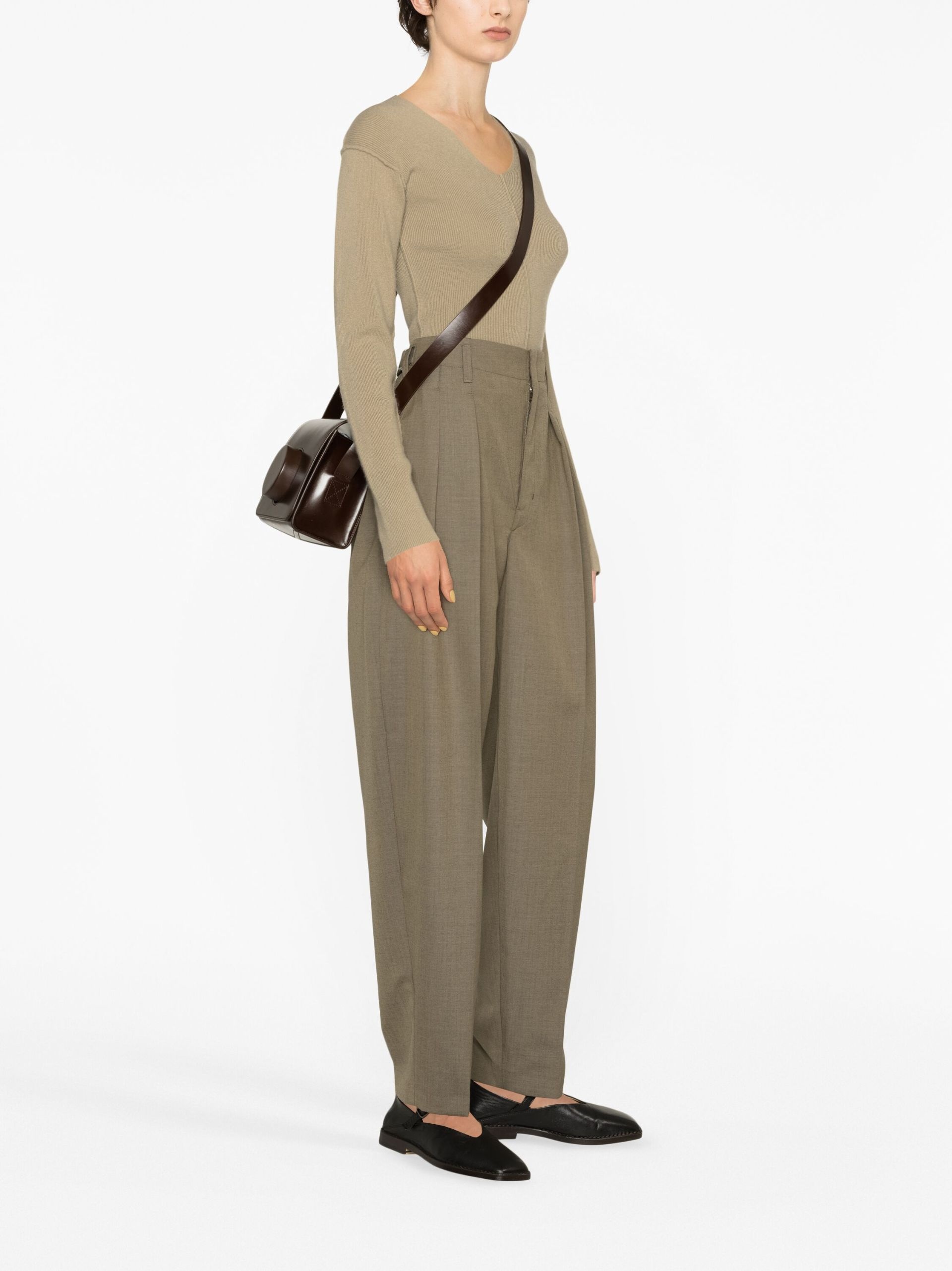 Neutral Tapered Trousers - 2