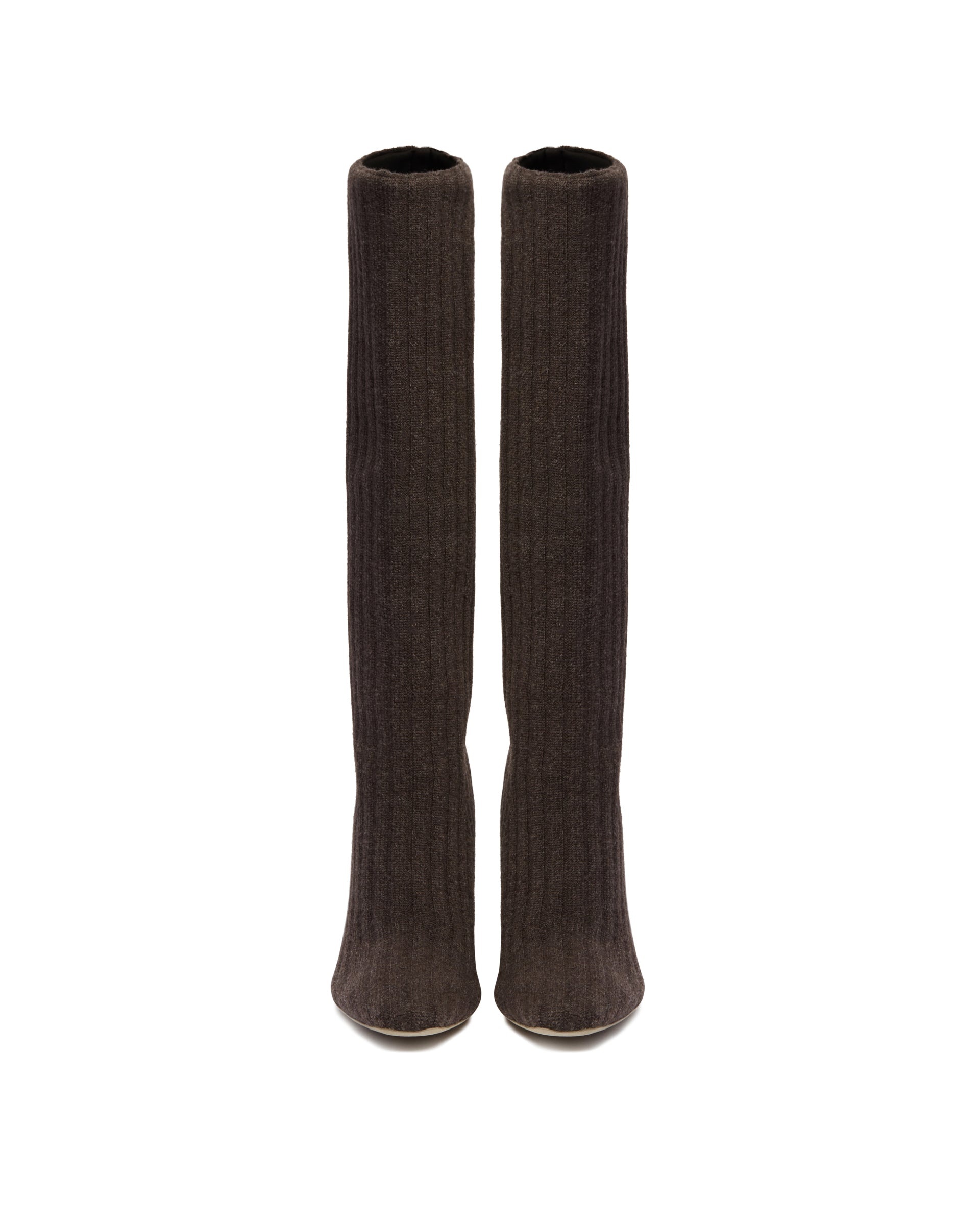 Brown Knit Boots - 4