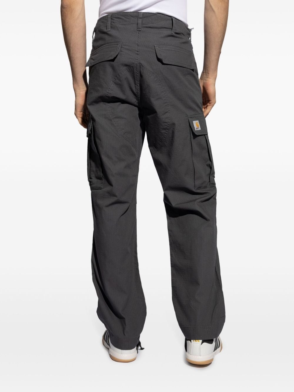 logo-appliquÃ© cotton cargo pants - 4