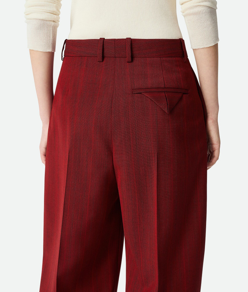 Wool Subtle Stripe Wide Trousers 5