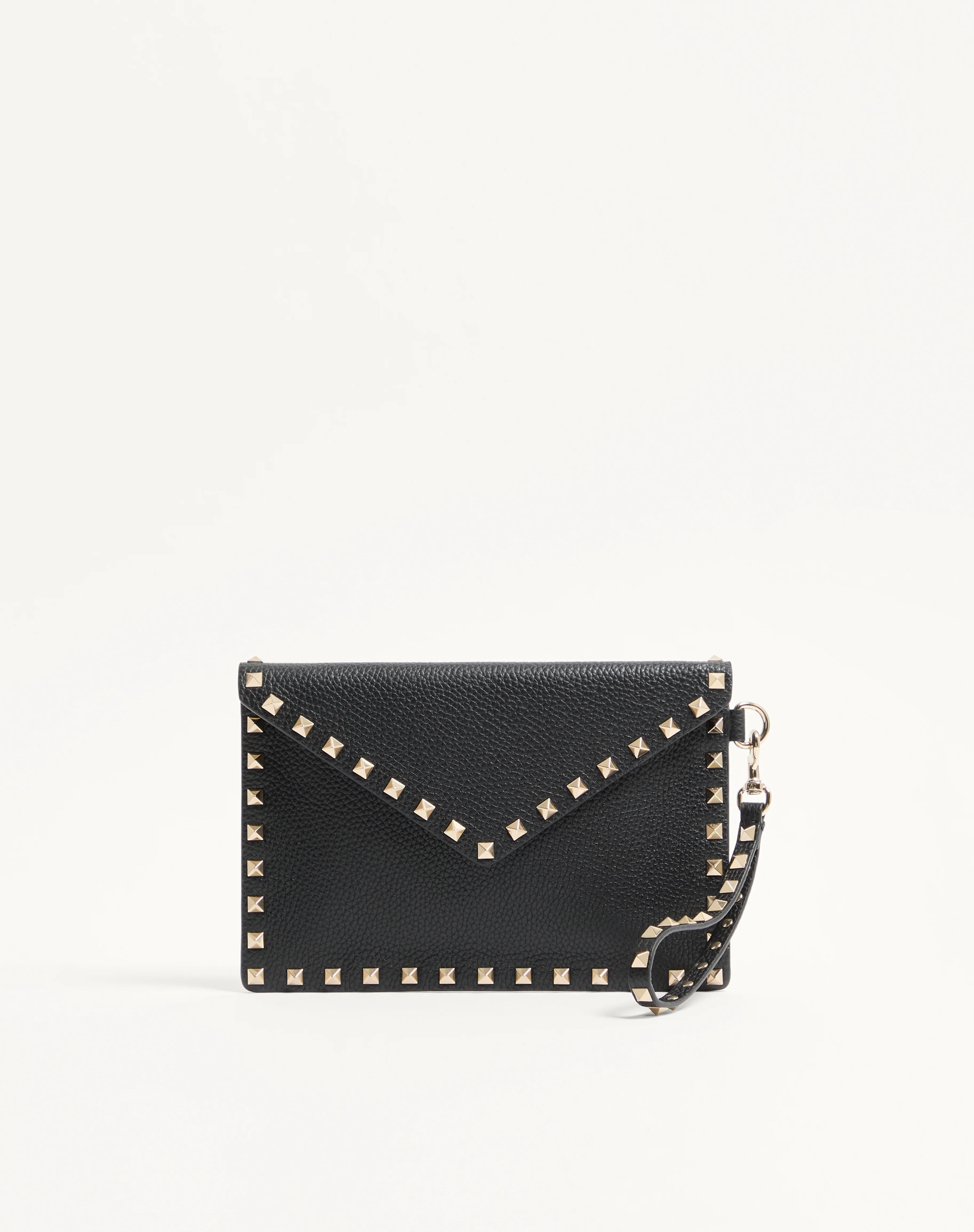 ROCKSTUD GRAINY CALFSKIN POUCH - 1