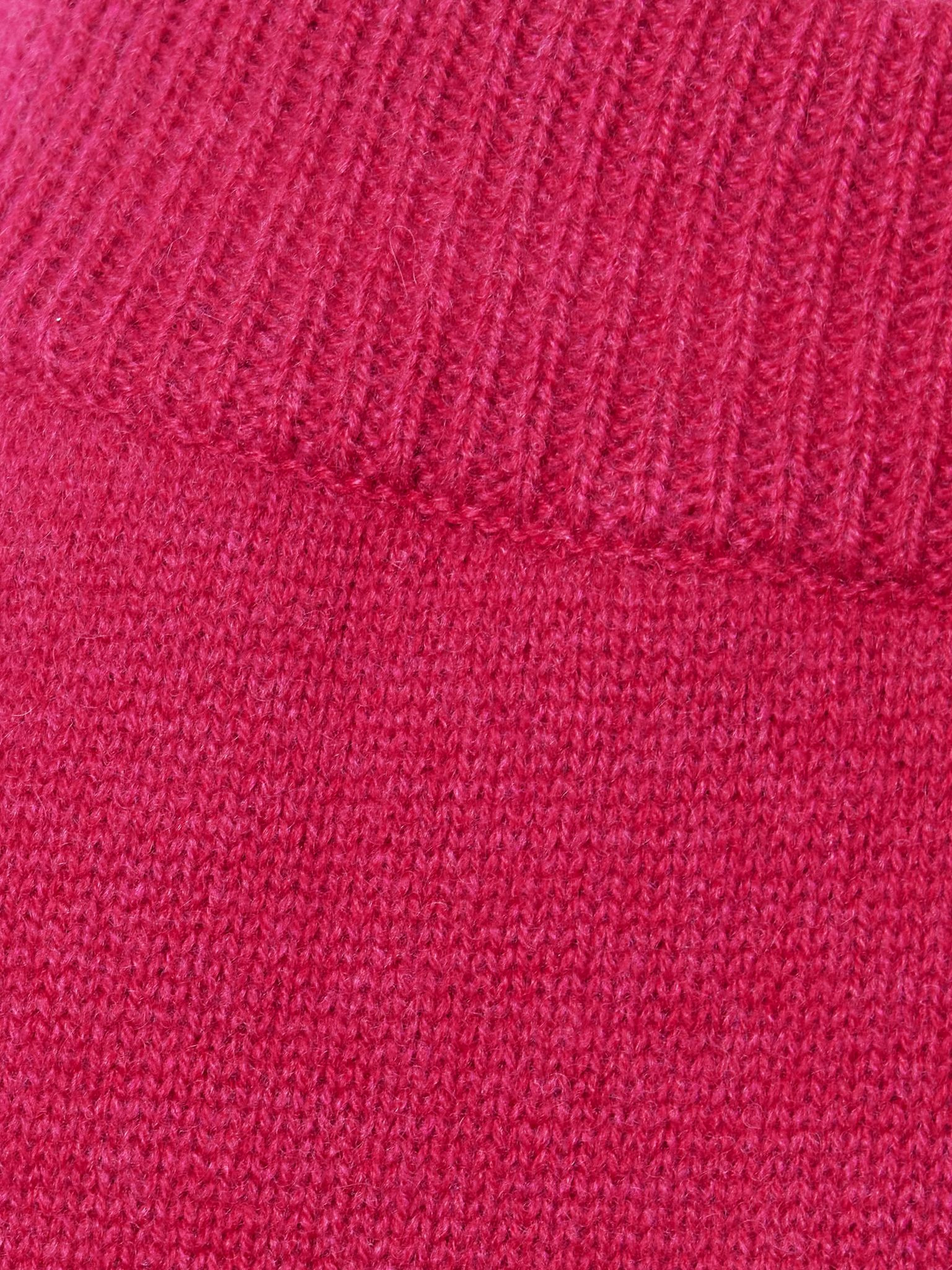 Cashmere wide-leg track pants Fuchsia - 5