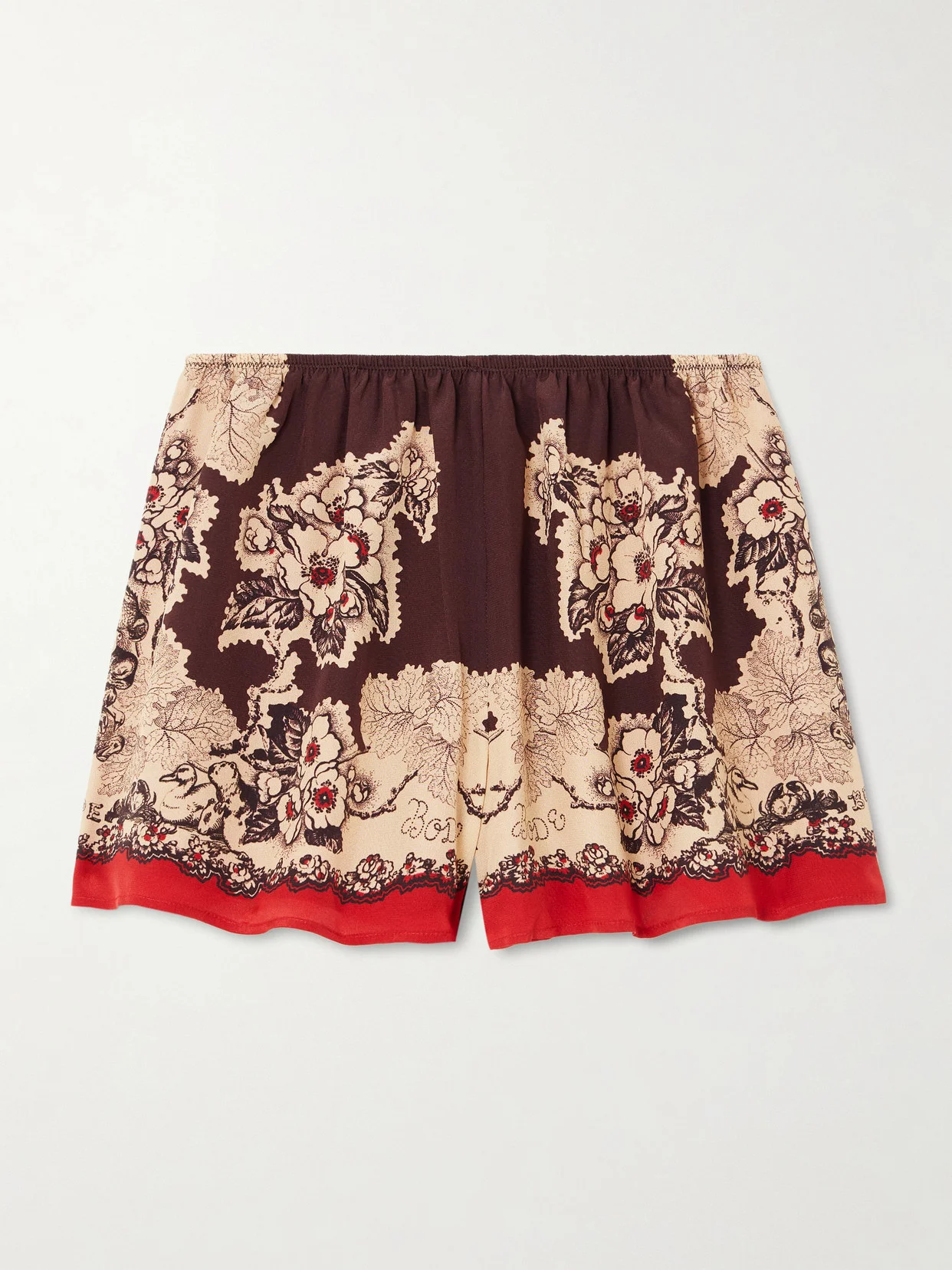 Storybook Tap Printed Silk Shorts - 1