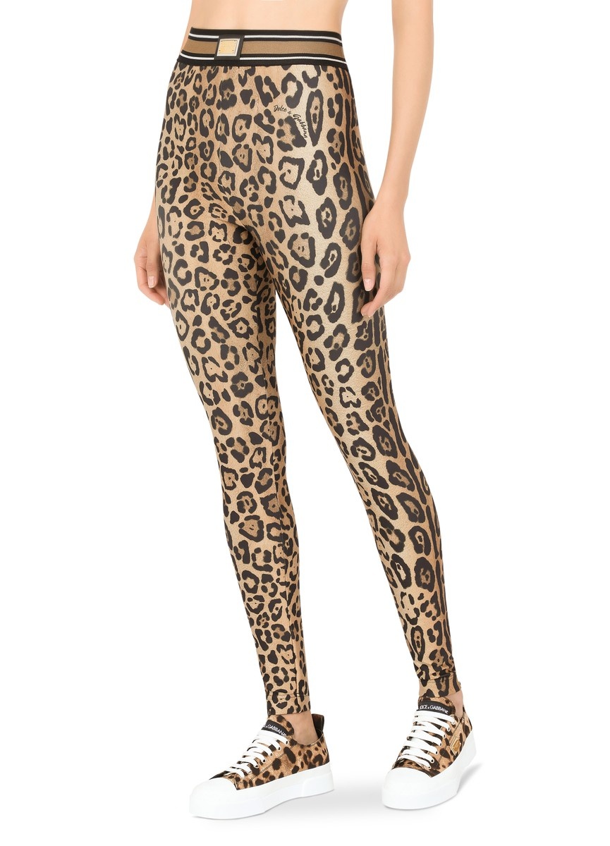 Leopard-print spandex/jersey leggings - 3