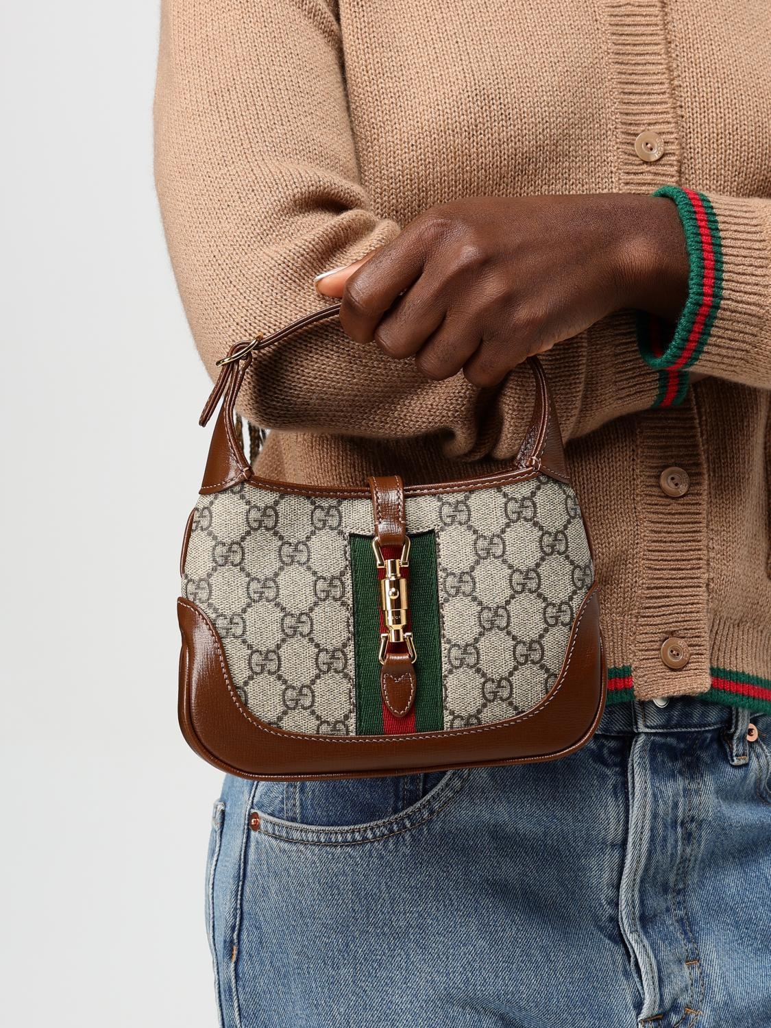 バッグ・カバンその他 GUCCI Woman Mini bag Beige 637092HUHHG 8565 GUCCI Shoulder Bag Women Jackie 1961 Mini Bag Canvas 637092
