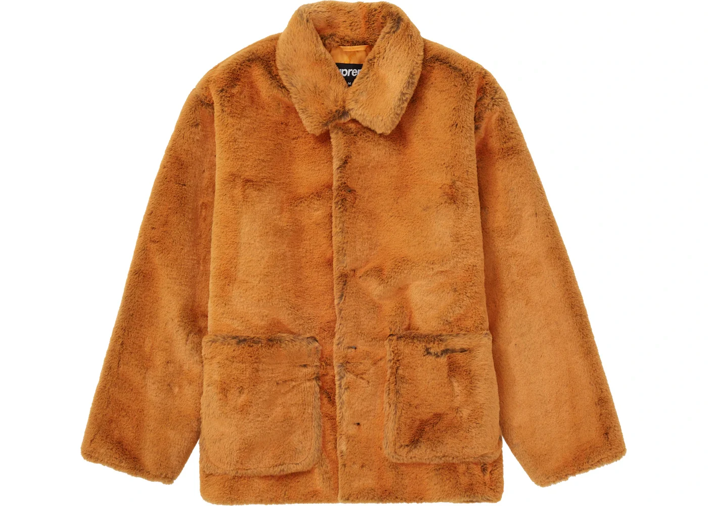 Supreme 2-Tone Faux Fur Shop Coat Orange - 1