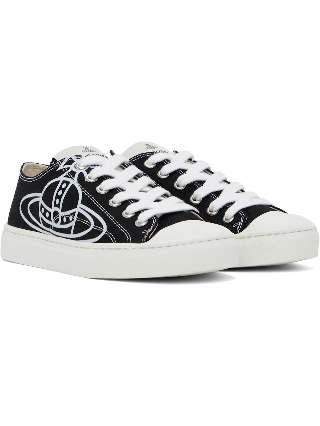 Black Low-Top Plimsoll Sneakers - 4