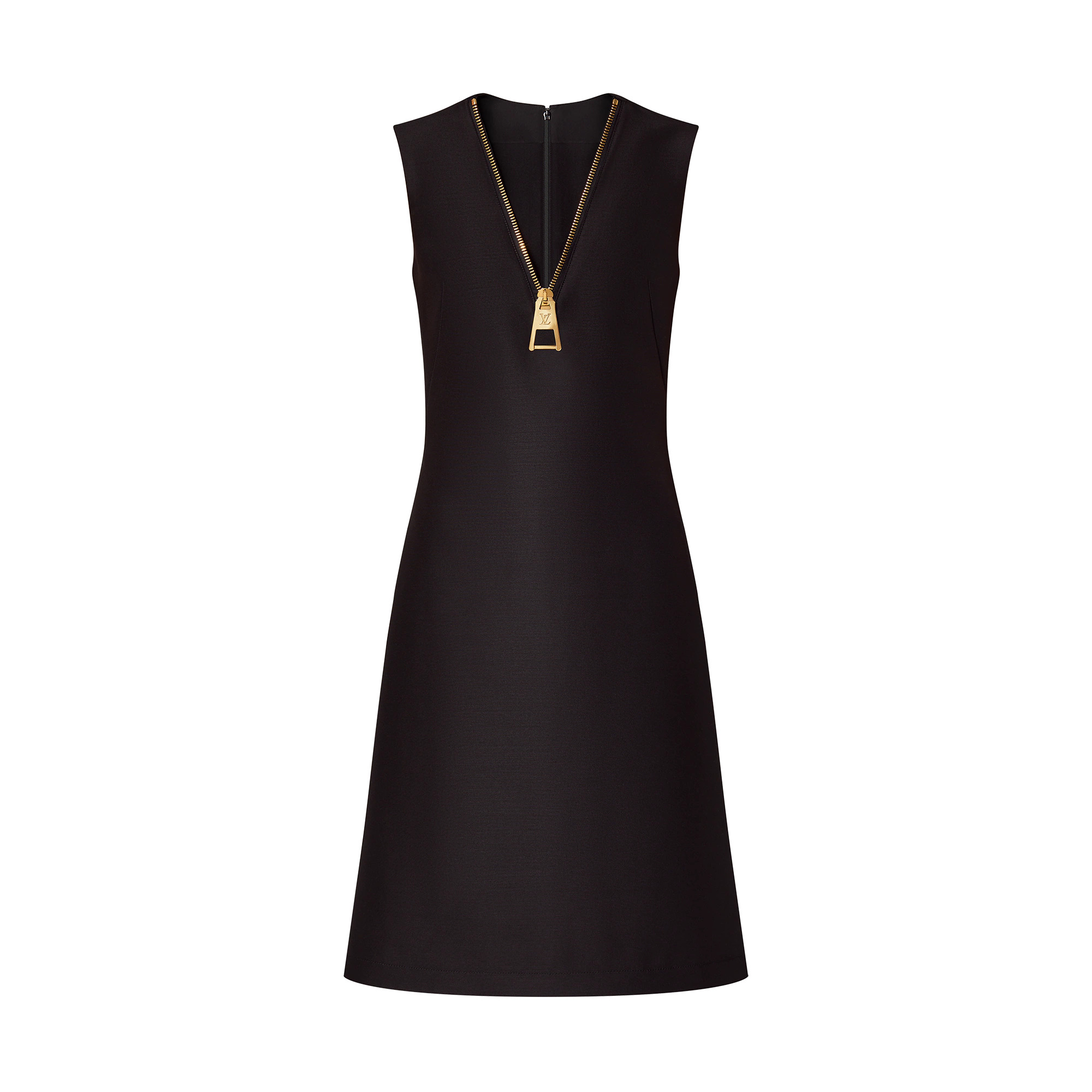 Zipper Neckline Dress - 1
