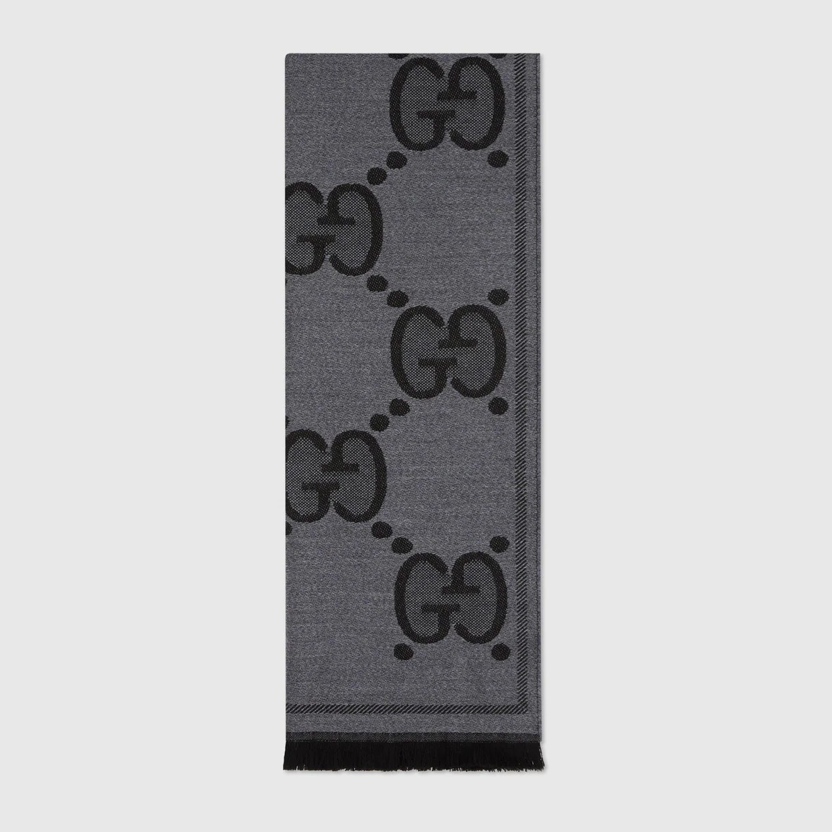 GG wool jacquard scarf - 1