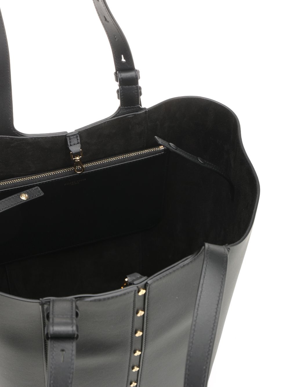 Shopping 24.7 N/S Smooth Calfskin Leather Body Handbags Grey - 4