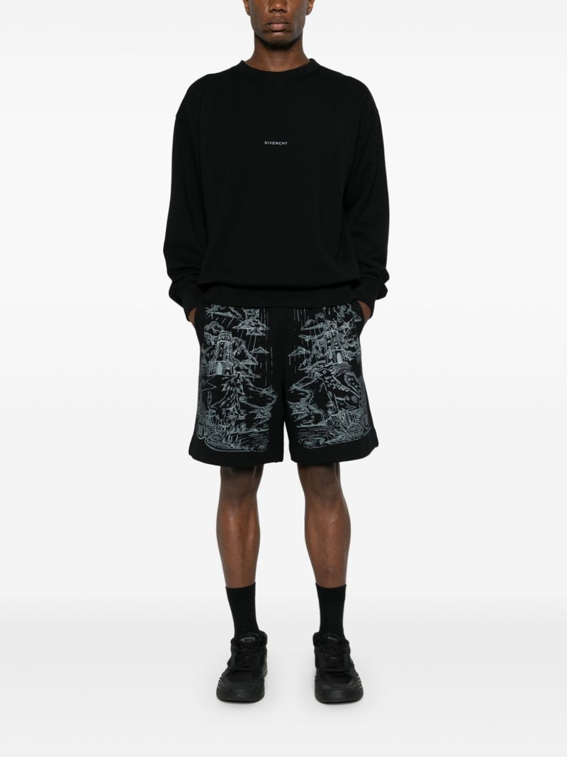 Givenchy sketch-print cotton track shorts outlook