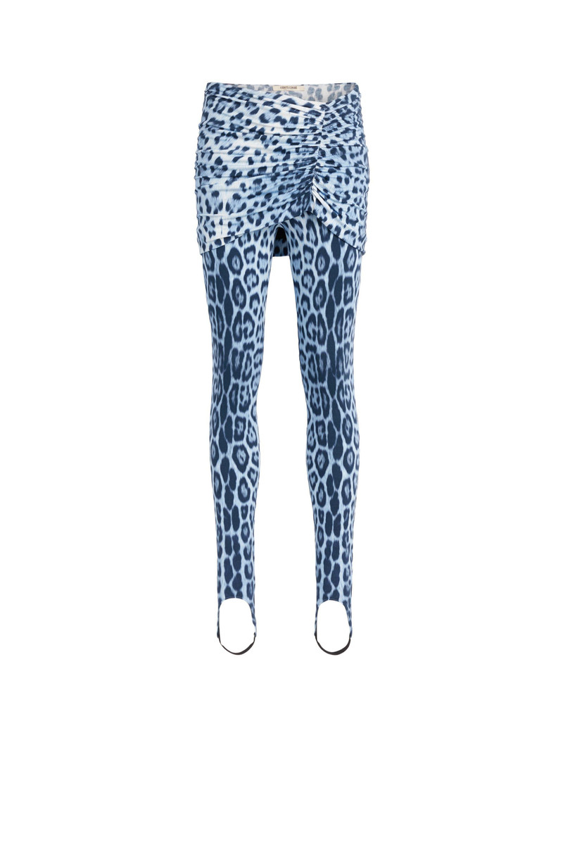 Heritage Jaguar print gathered leggings 1
