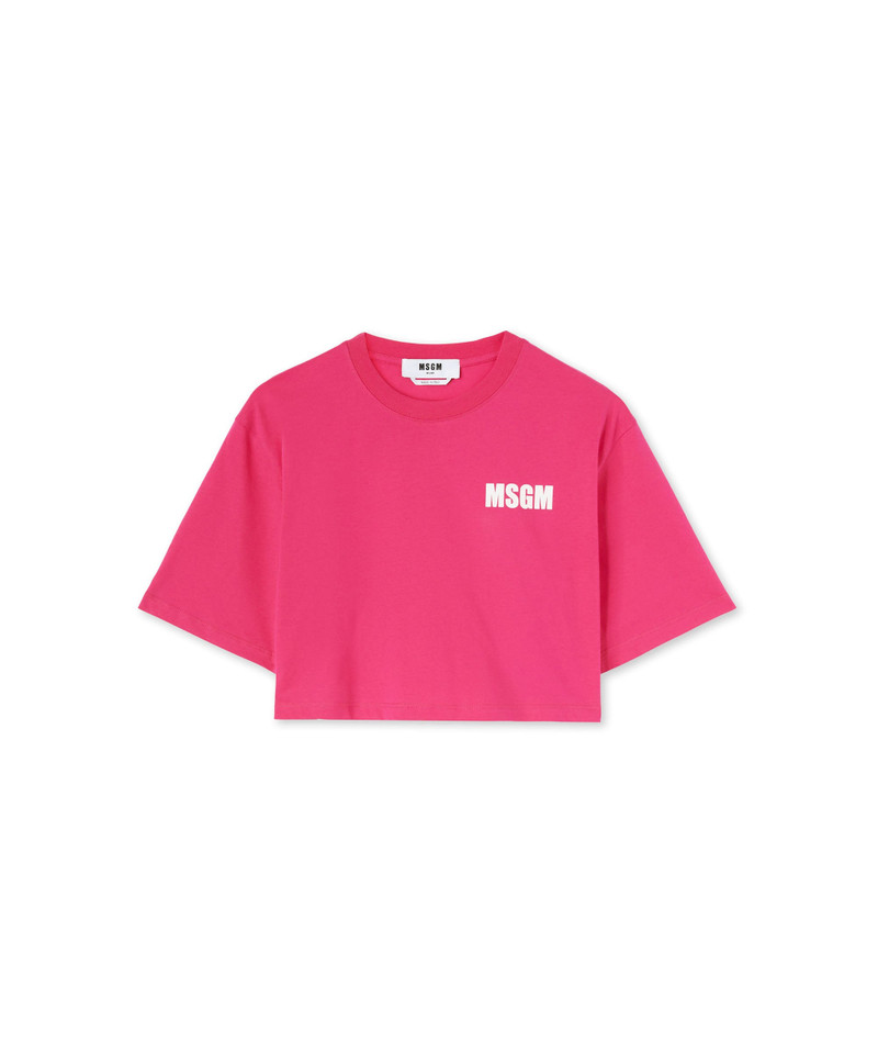 Crop T-Shirt with "Never look back" logo 1