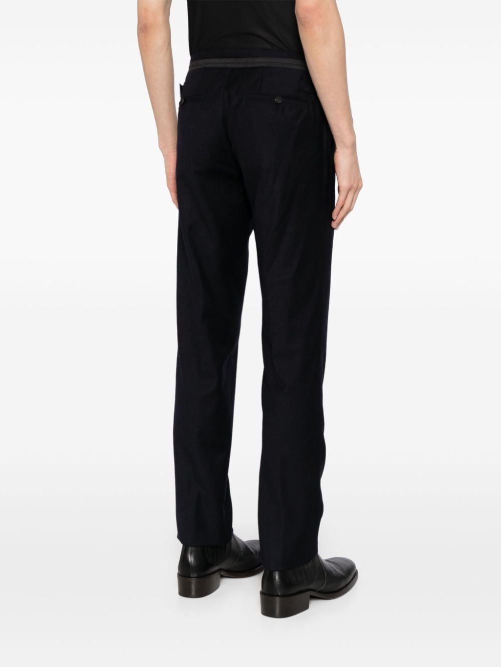 wool straight-leg tailored trousers - 4