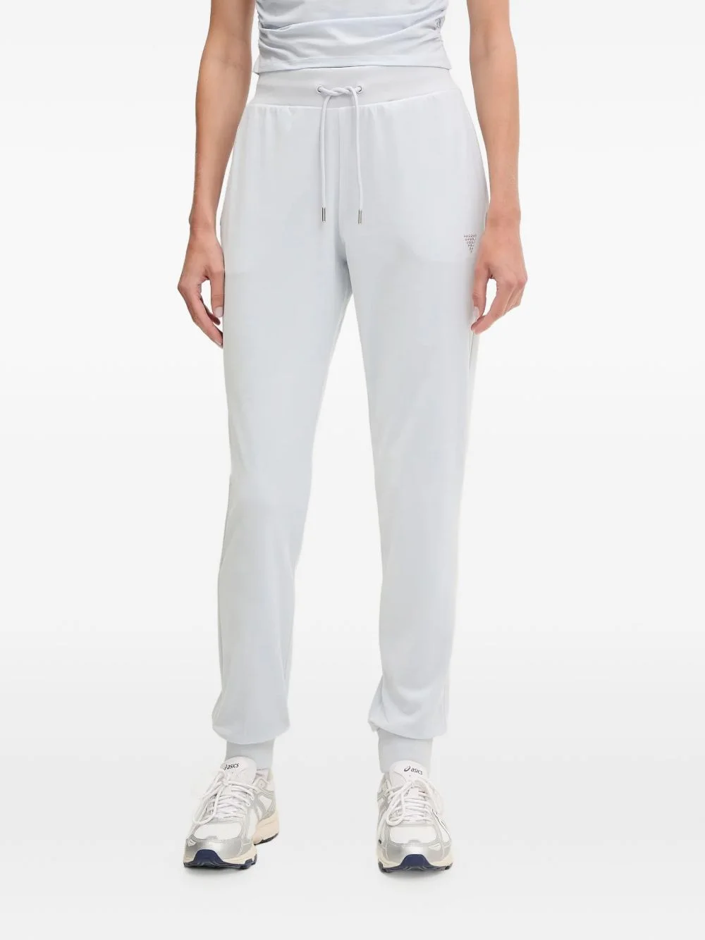 rhinestone-logo track pants - 1