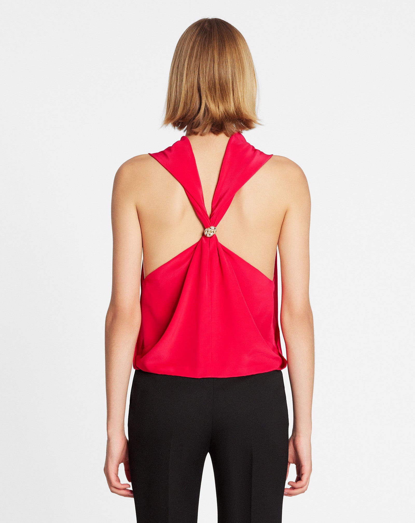 SLEEVELESS DRAPED TOP - 4