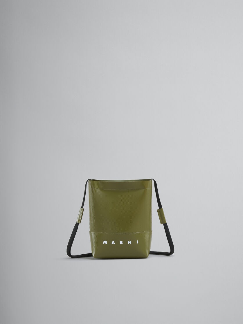 GREEN CROSSBODY BAG WITH SHOELACE STRAP - 1