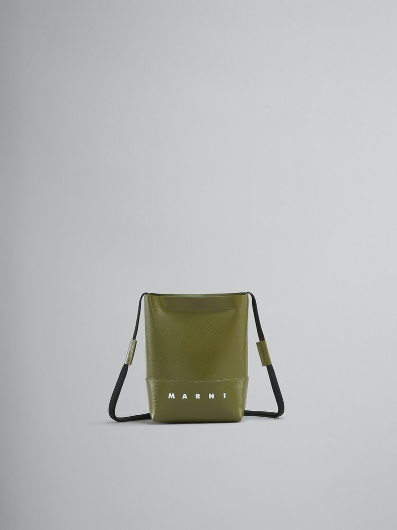 GREEN CROSSBODY BAG WITH SHOELACE STRAP 1