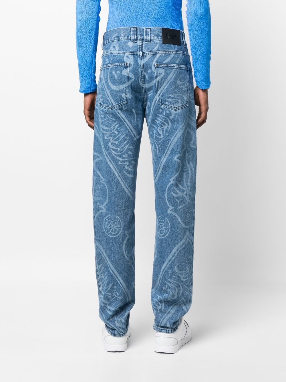 graphic-print straigh-leg jeans - 4