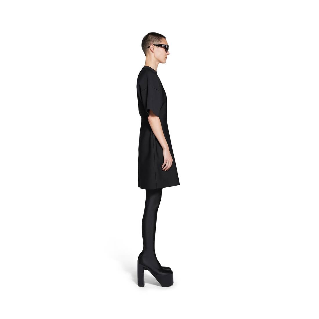 Women's Hourglass Crewneck Short Sleeve Dress in Black - 3