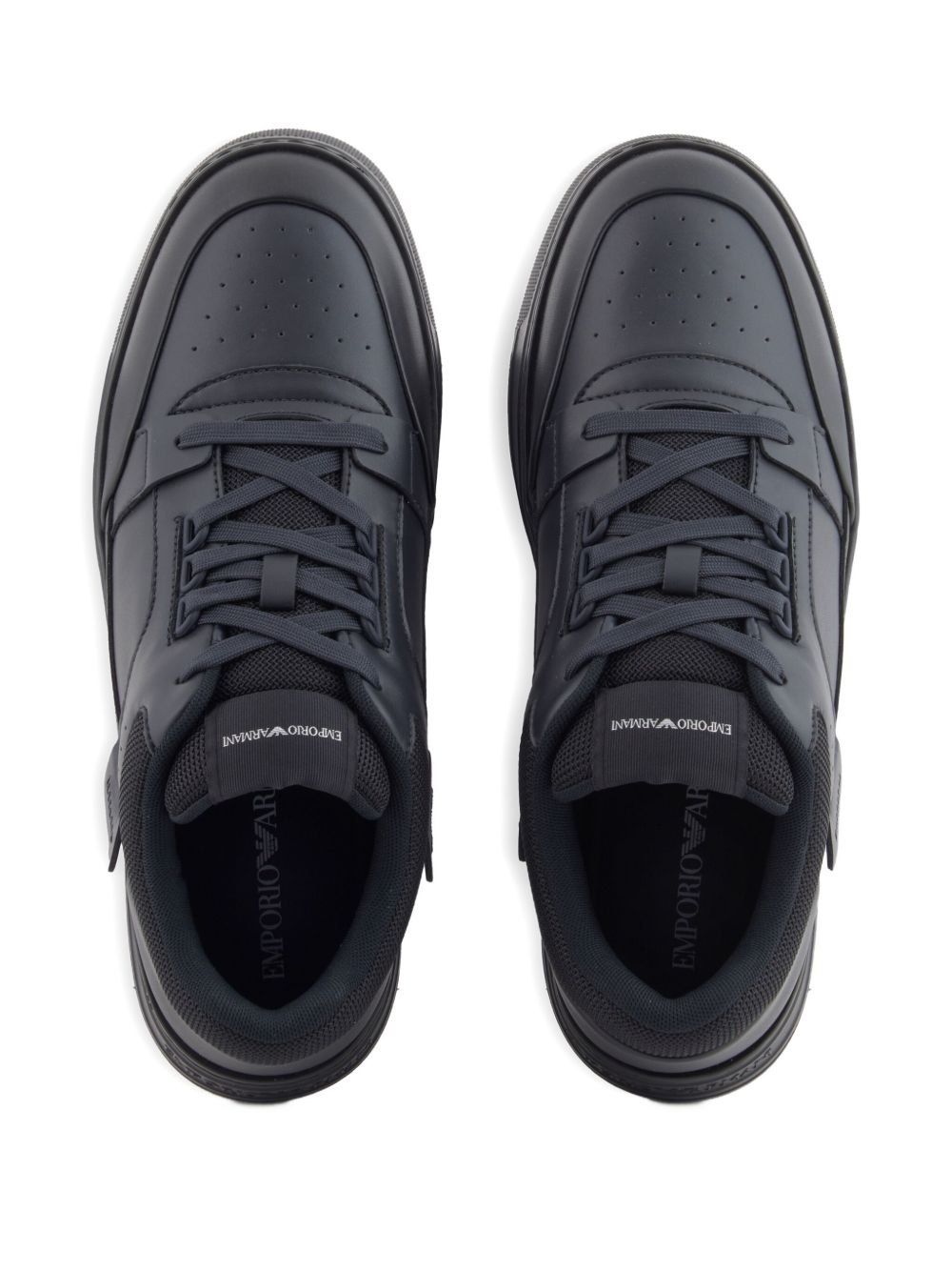 leather panelled sneakers - 4