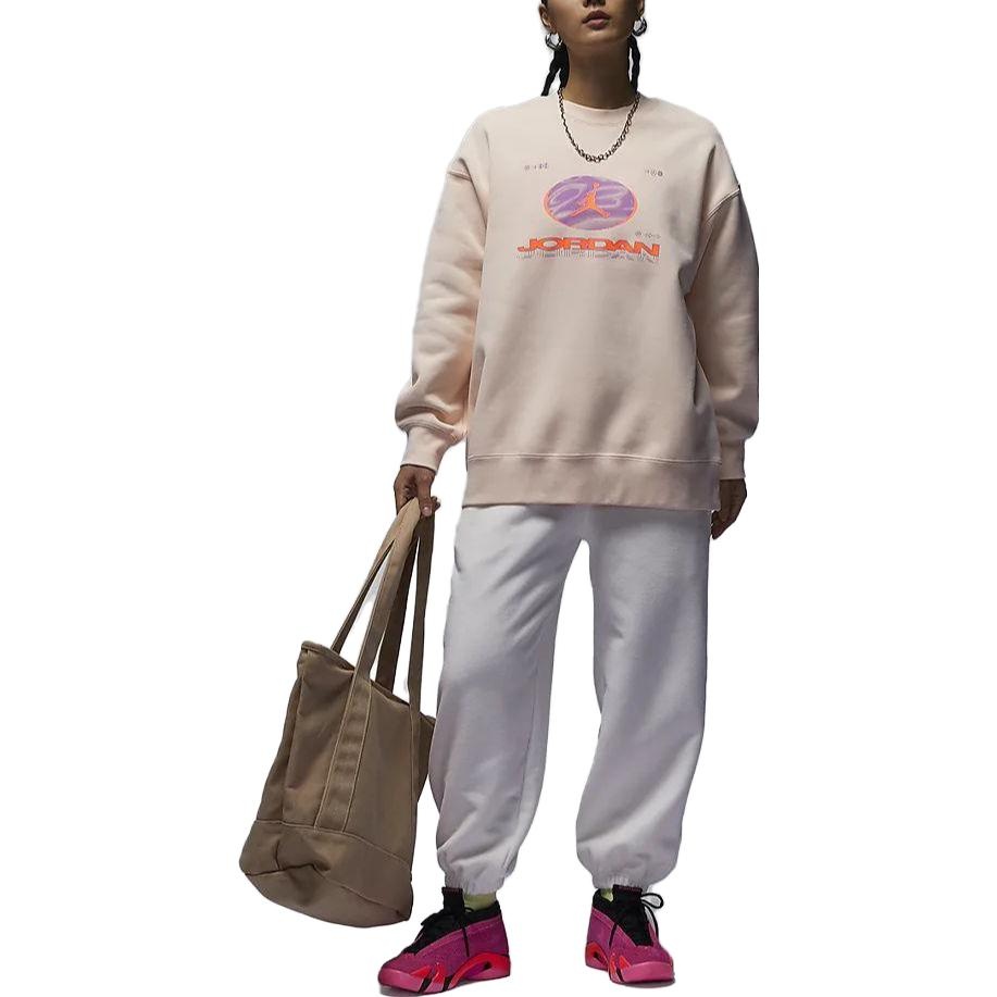 (WMNS) Air Jordan Fearless Fleece Sweatshirt Asia Sizing 'Orange Pink' FV4021-823 - 4