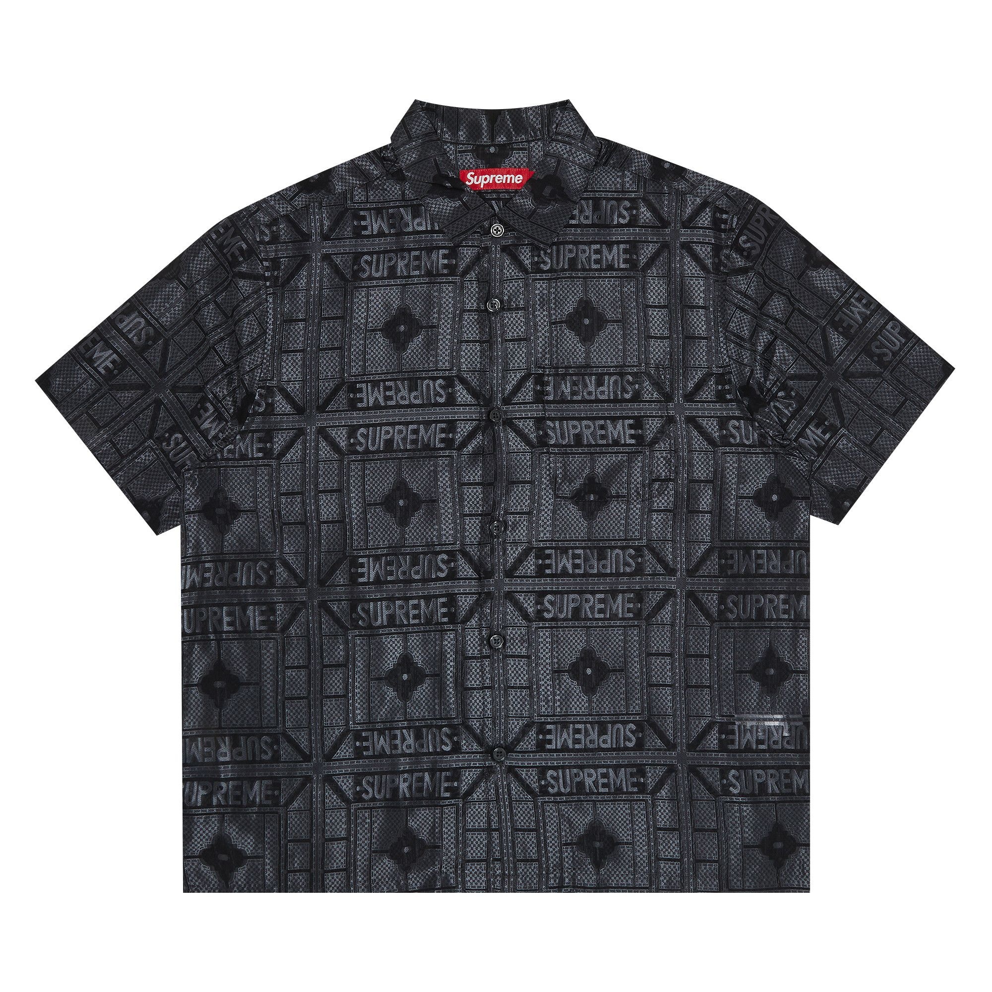 Supreme Supreme Tray Jacquard Short-Sleeve Shirt 'Black' | REVERSIBLE