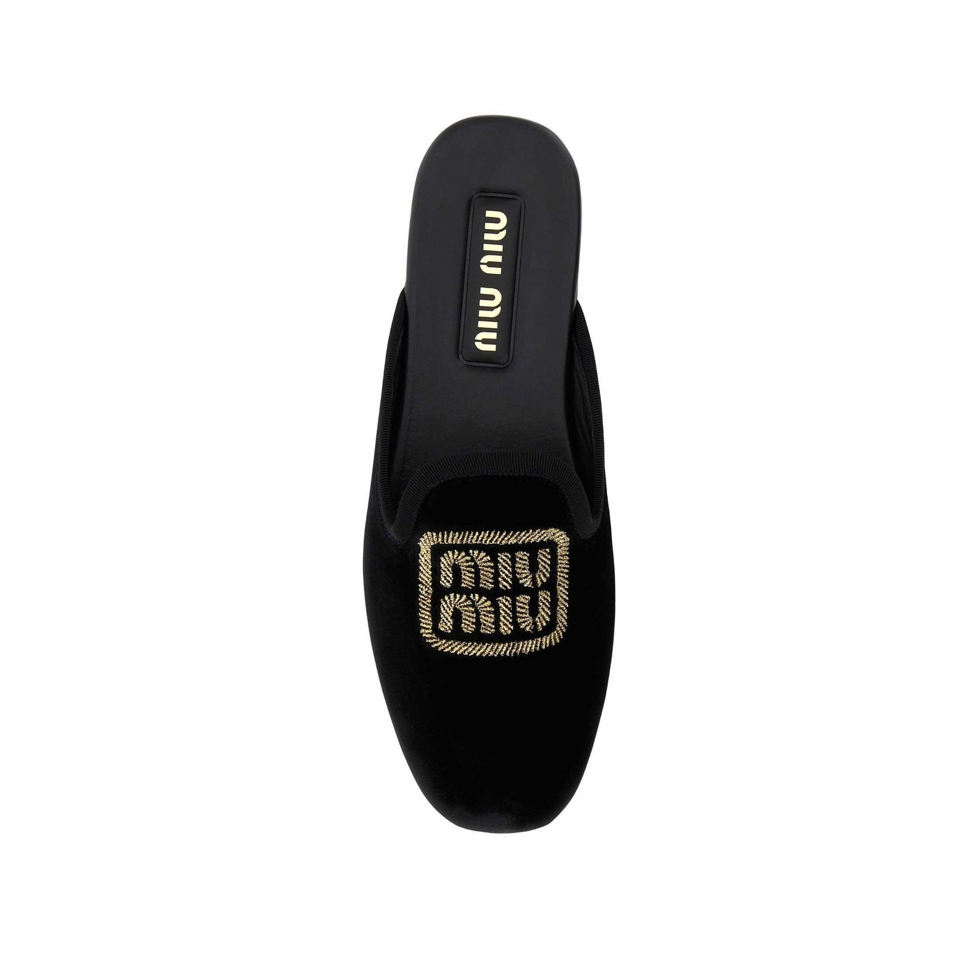 Miu Miu Logo Embroidered Slip-On Mules Women - 3