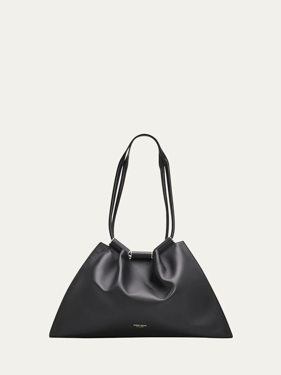 Medium Lamb Leather Shopper Tote Bag - 1