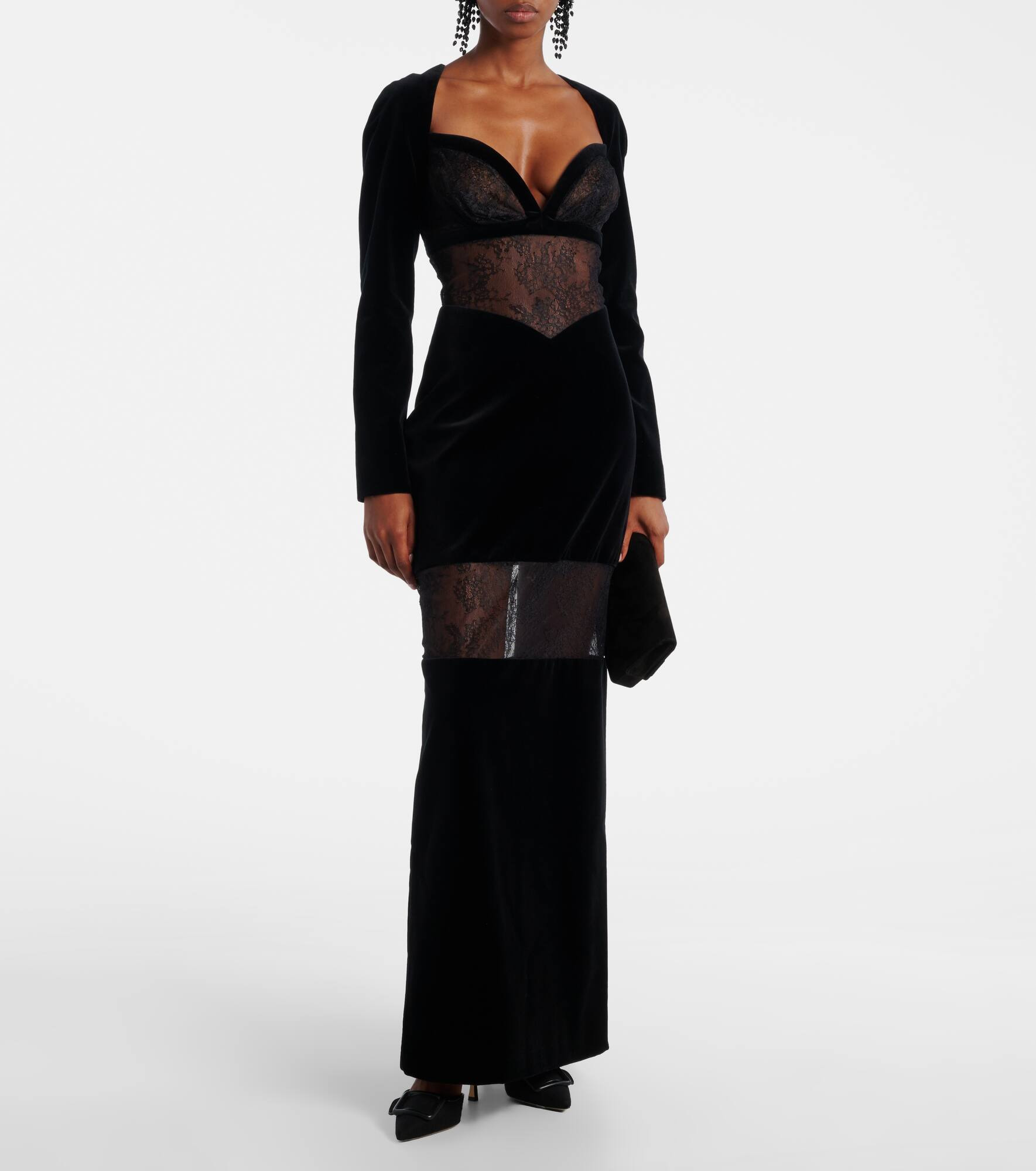 Velvet and lace gown - 2