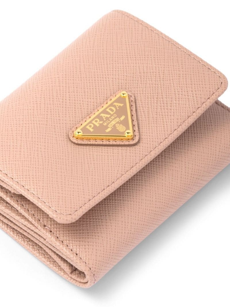 triangle-logo Saffiano leather wallet - 5