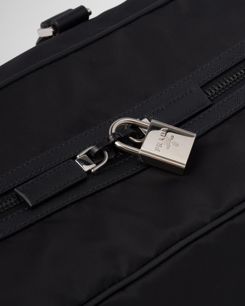 Re-Nylon and Saffiano leather duffle bag 7
