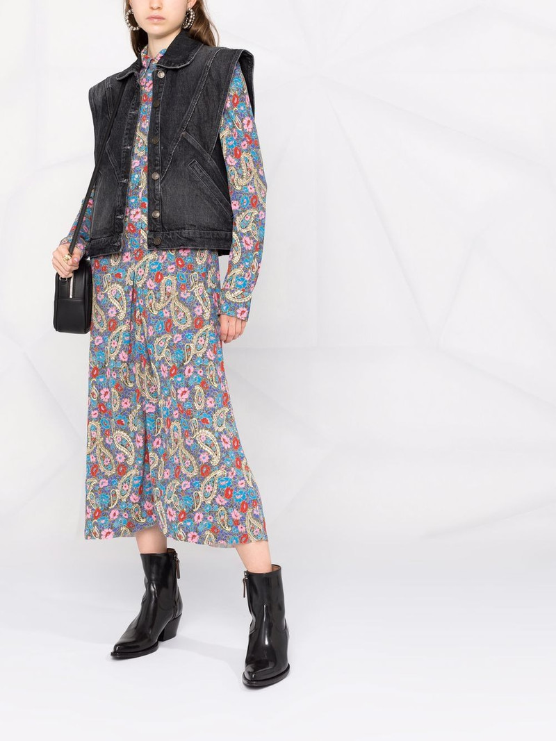 ba&sh panelled denim waistcoat outlook