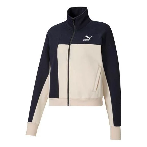 (WMNS) PUMA Csm Sweat Knitting Stand-up Collar Jacket Blue 598577-06 - 1