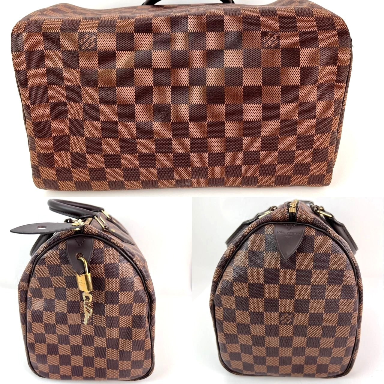 LOUIS VUITTON Speedy 30 Damier Ebene Hand Bag - 3