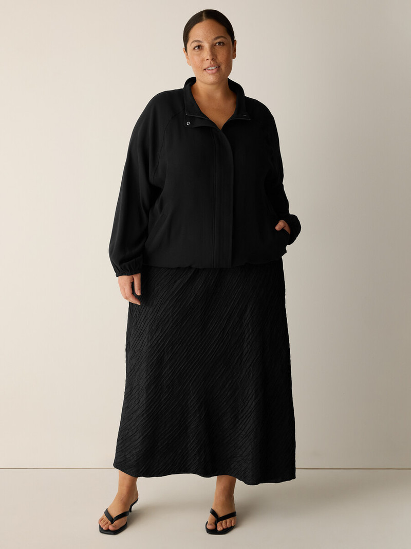 Silk Georgette Crepe Flight Jacket 6