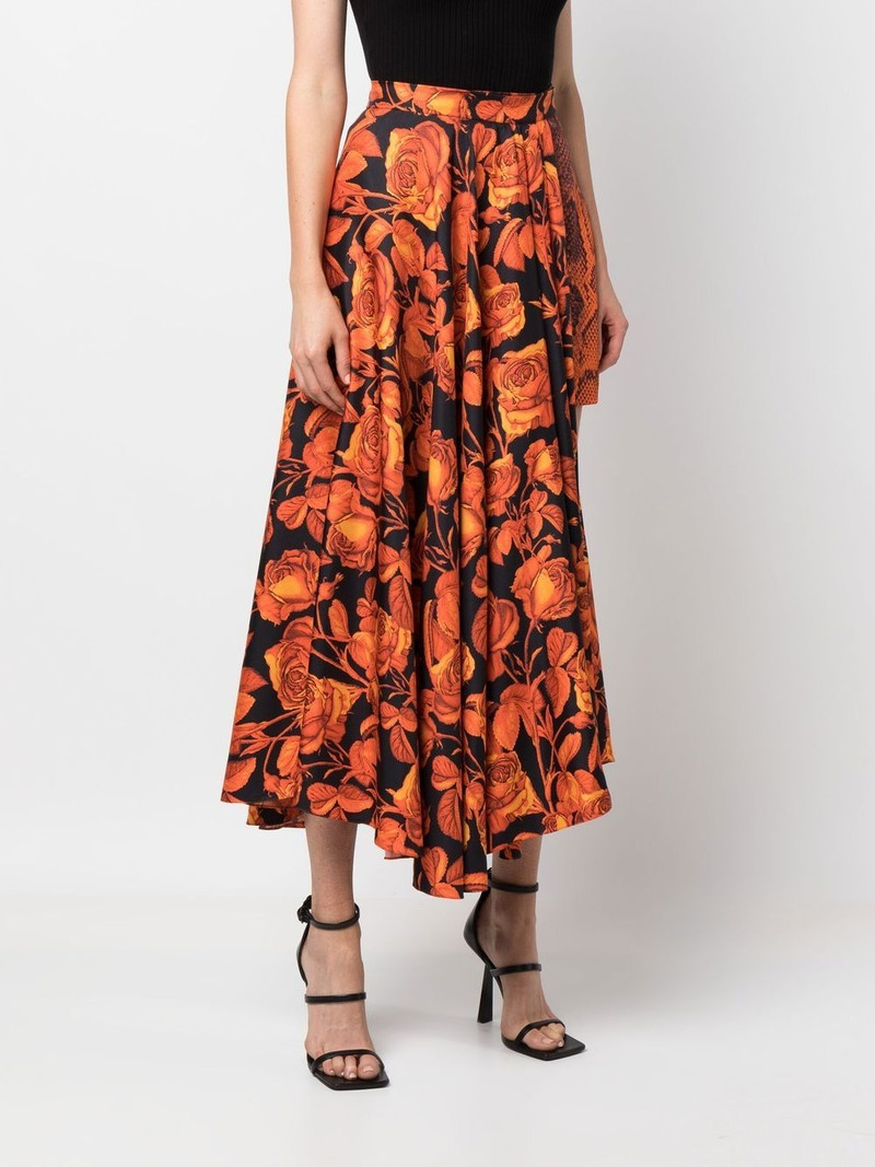 mix-print silk skirt 3